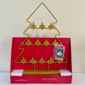 Wondershop Gold Metal Photo Display Tree Advent Calendar, Holds 12 Photos NWT